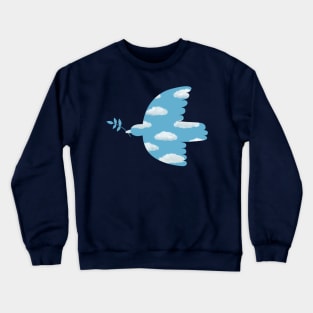 Blue Sky peace dove - surreal bird design by Cecca Designs Crewneck Sweatshirt